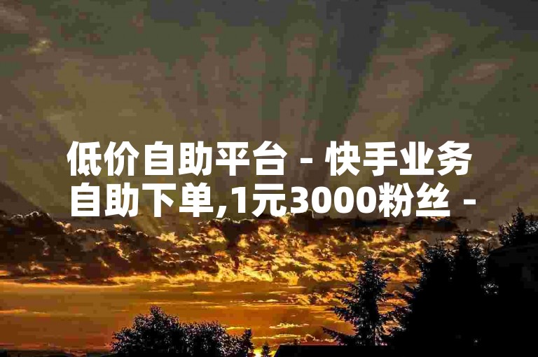 低价自助平台 - 快手业务自助下单,1元3000粉丝 - 抖音自助服务