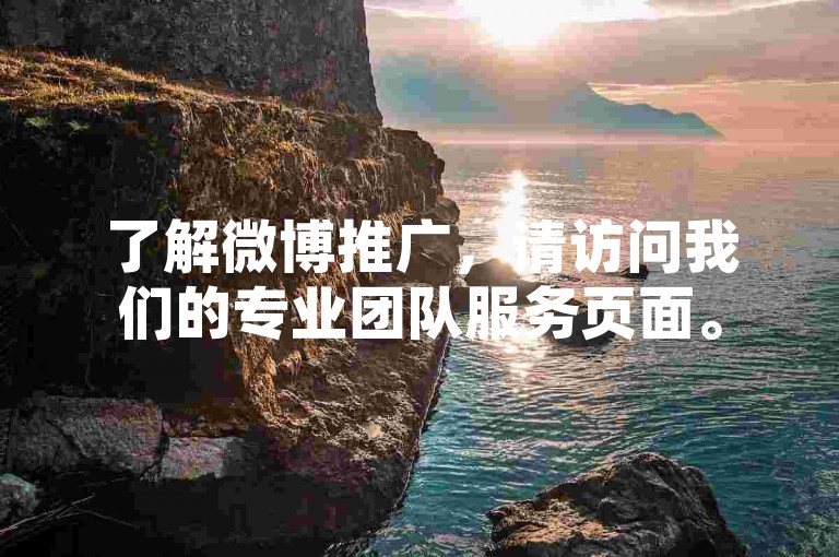 了解微博推广，请访问我们的专业团队服务页面。