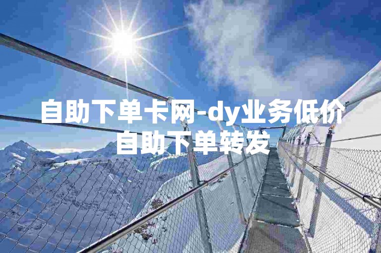 自助下单卡网-dy业务低价自助下单转发