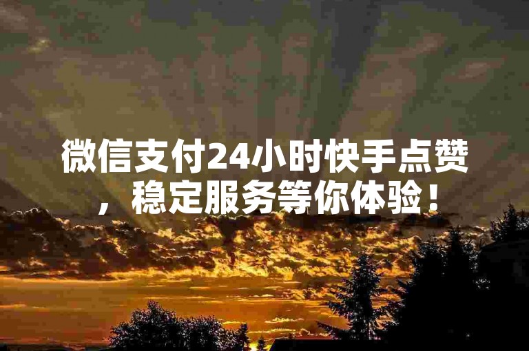 微信支付24小时快手点赞，稳定服务等你体验！