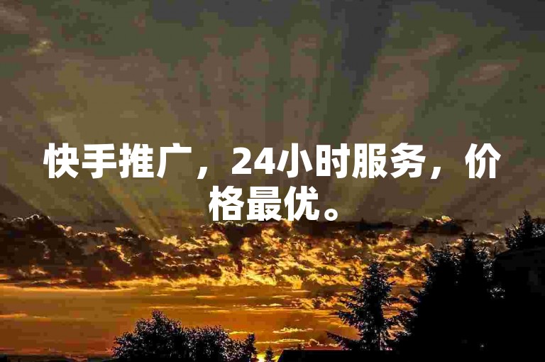 快手推广，24小时服务，价格最优。