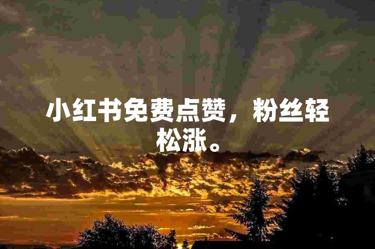 小红书免费点赞，粉丝轻松涨。