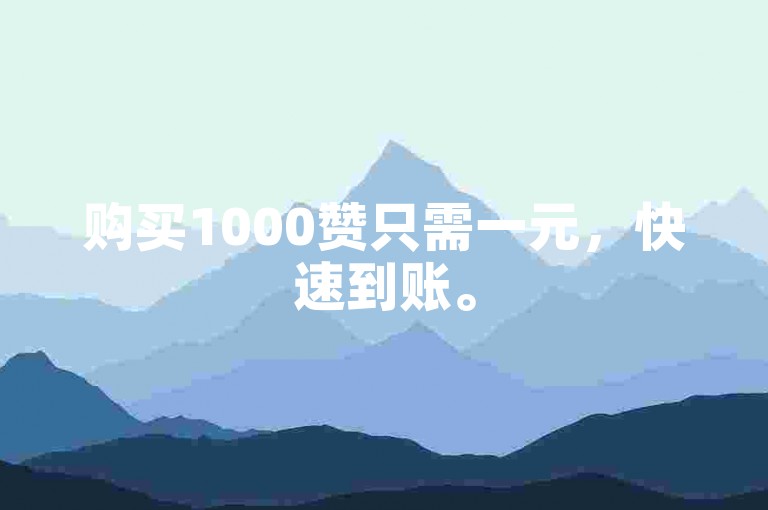 购买1000赞只需一元，快速到账。