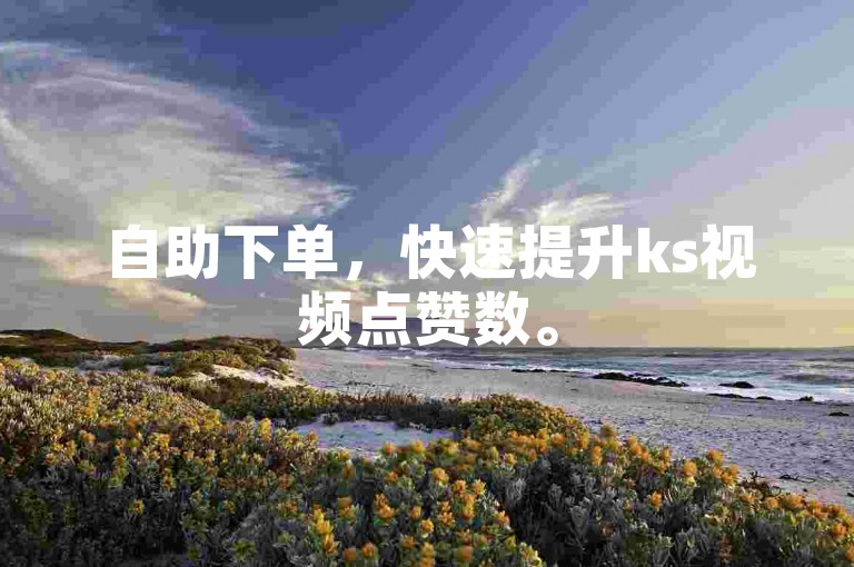 自助下单，快速提升ks视频点赞数。