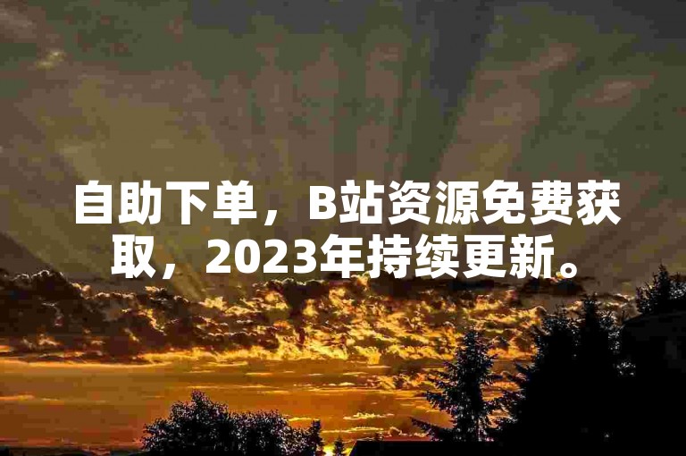 自助下单，B站资源免费获取，2023年持续更新。