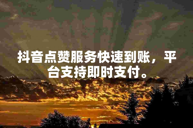 抖音点赞服务快速到账，平台支持即时支付。