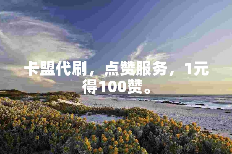 卡盟代刷，点赞服务，1元得100赞。