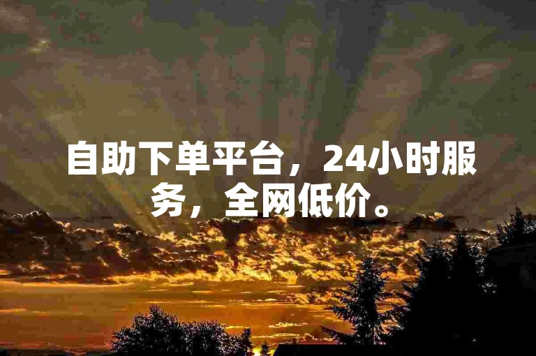 自助下单平台，24小时服务，全网低价。