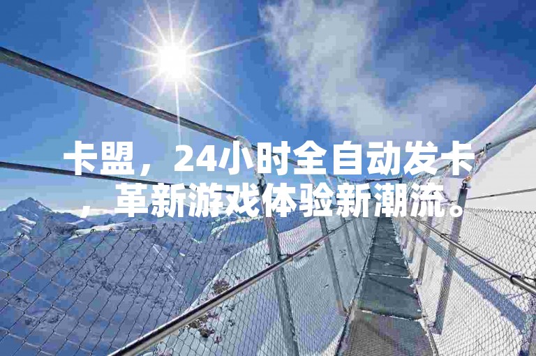 卡盟，24小时全自动发卡，革新游戏体验新潮流。