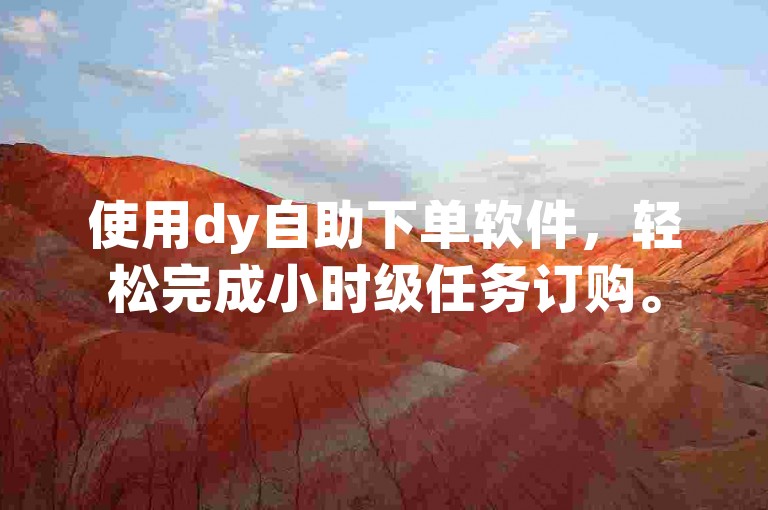 使用dy自助下单软件，轻松完成小时级任务订购。