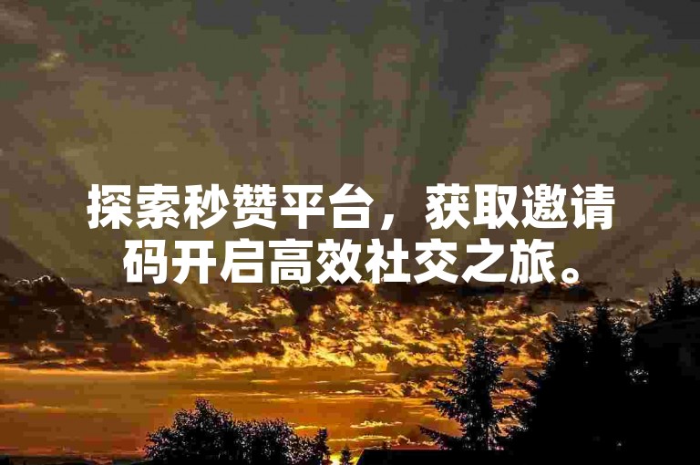 探索秒赞平台，获取邀请码开启高效社交之旅。