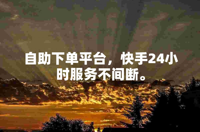 自助下单平台，快手24小时服务不间断。