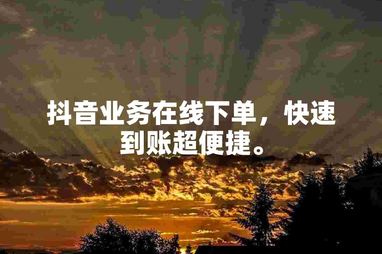抖音业务在线下单，快速到账超便捷。