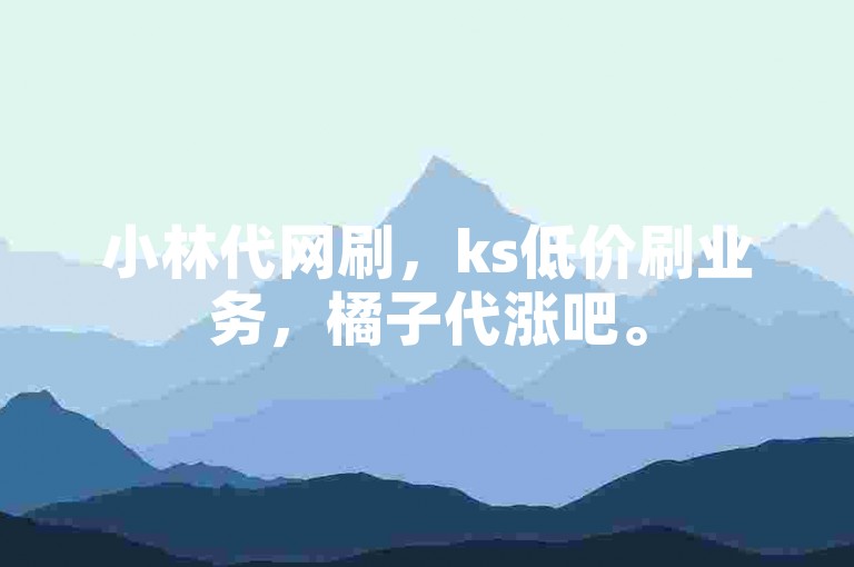 小林代网刷，ks低价刷业务，橘子代涨吧。