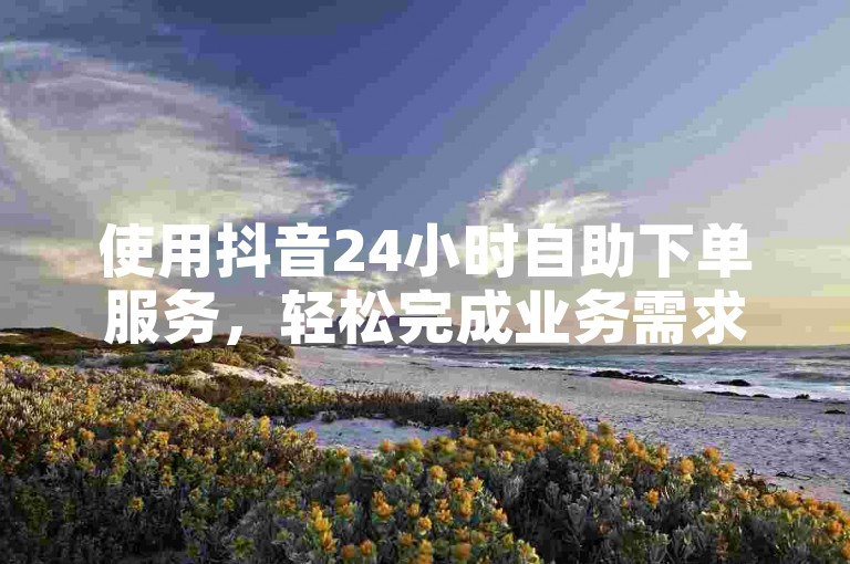 使用抖音24小时自助下单服务，轻松完成业务需求。