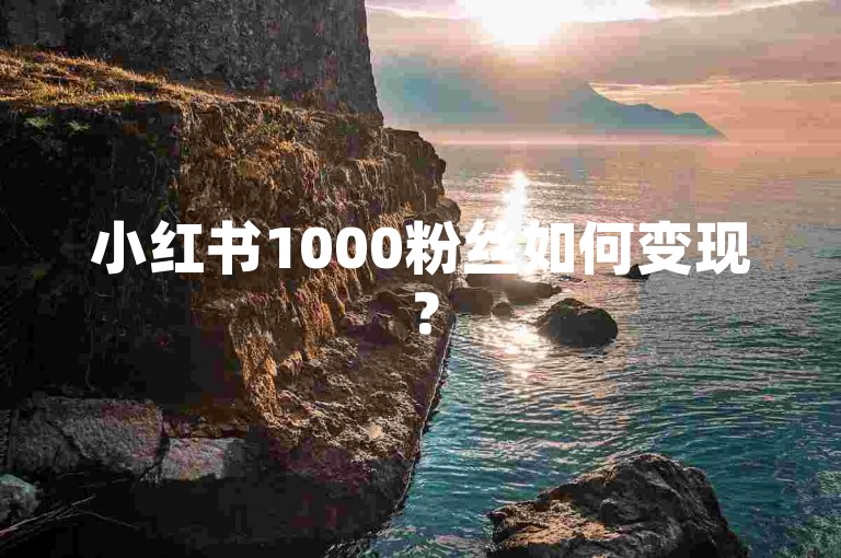 小红书1000粉丝如何变现？