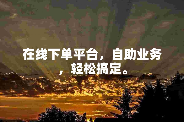 在线下单平台，自助业务，轻松搞定。