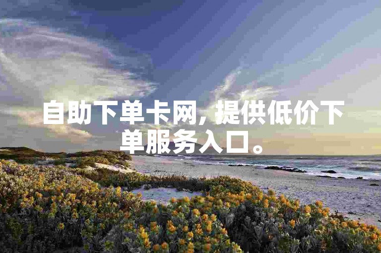 自助下单卡网, 提供低价下单服务入口。