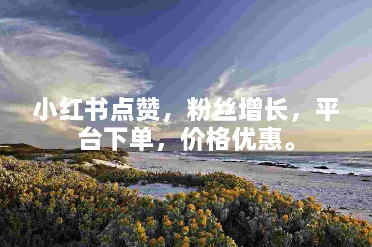 小红书点赞，粉丝增长，平台下单，价格优惠。