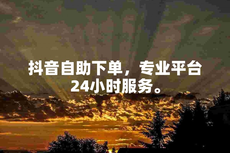 抖音自助下单，专业平台24小时服务。