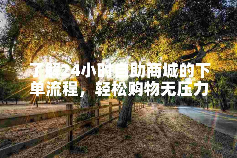 了解24小时自助商城的下单流程，轻松购物无压力。