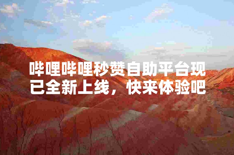哔哩哔哩秒赞自助平台现已全新上线，快来体验吧！