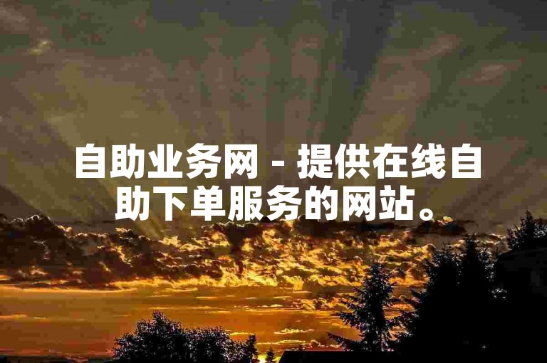 自助业务网 - 提供在线自助下单服务的网站。
