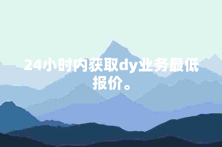24小时内获取dy业务最低报价。