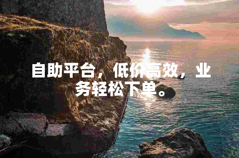 自助平台，低价高效，业务轻松下单。