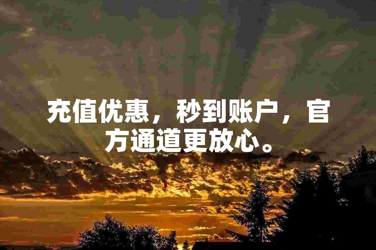 充值优惠，秒到账户，官方通道更放心。