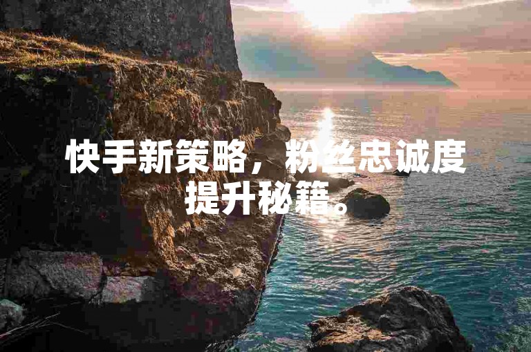 快手新策略，粉丝忠诚度提升秘籍。