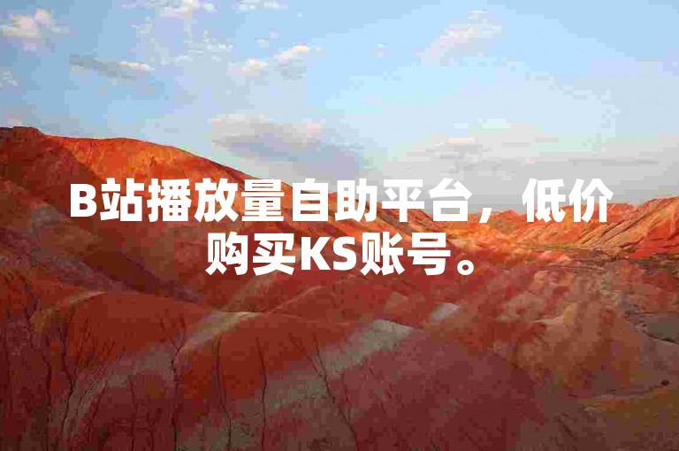 B站播放量自助平台，低价购买KS账号。