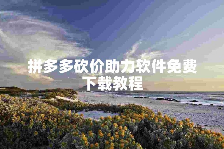 拼多多砍价助力软件免费下载教程