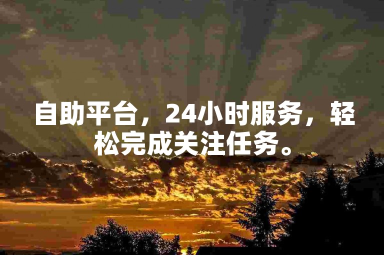 自助平台，24小时服务，轻松完成关注任务。