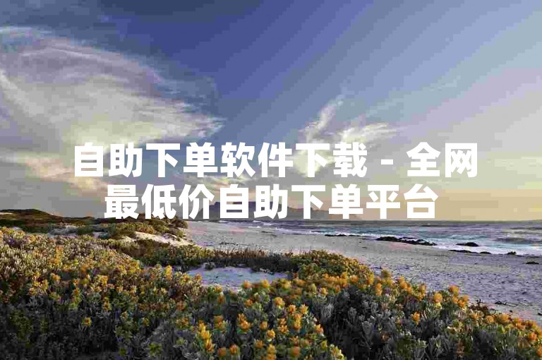自助下单软件下载 - 全网最低价自助下单平台