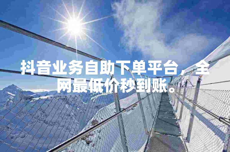 抖音业务自助下单平台，全网最低价秒到账。