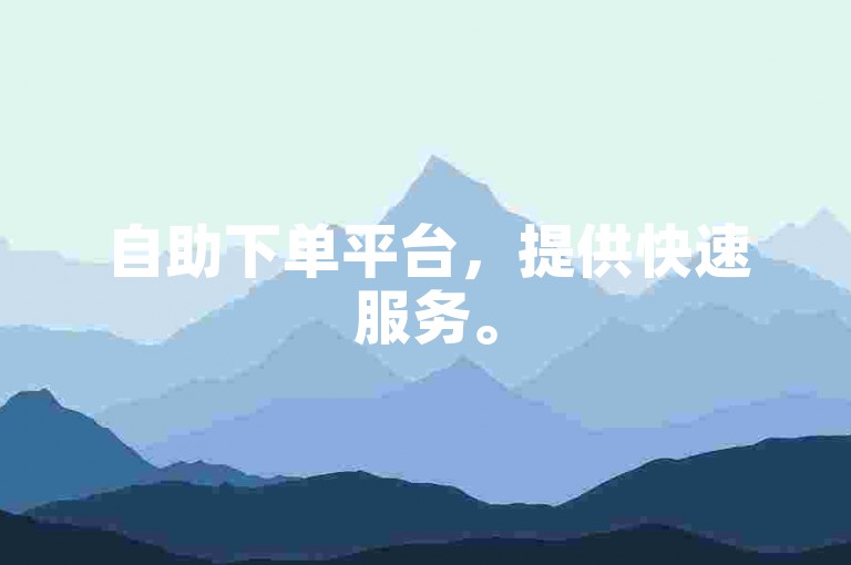自助下单平台，提供快速服务。