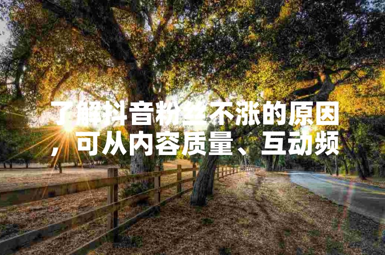 了解抖音粉丝不涨的原因，可从内容质量、互动频率等方面入手。