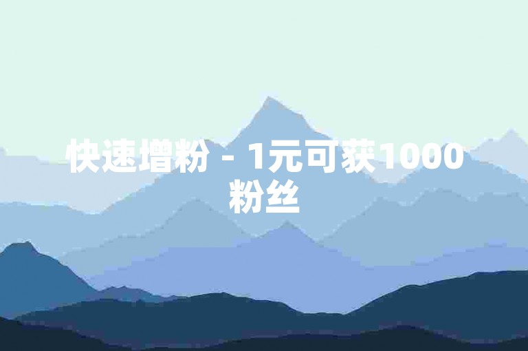 快速增粉 - 1元可获1000粉丝