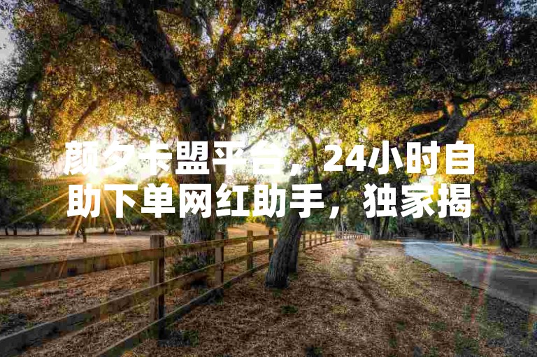 颜夕卡盟平台，24小时自助下单网红助手，独家揭秘再战。
