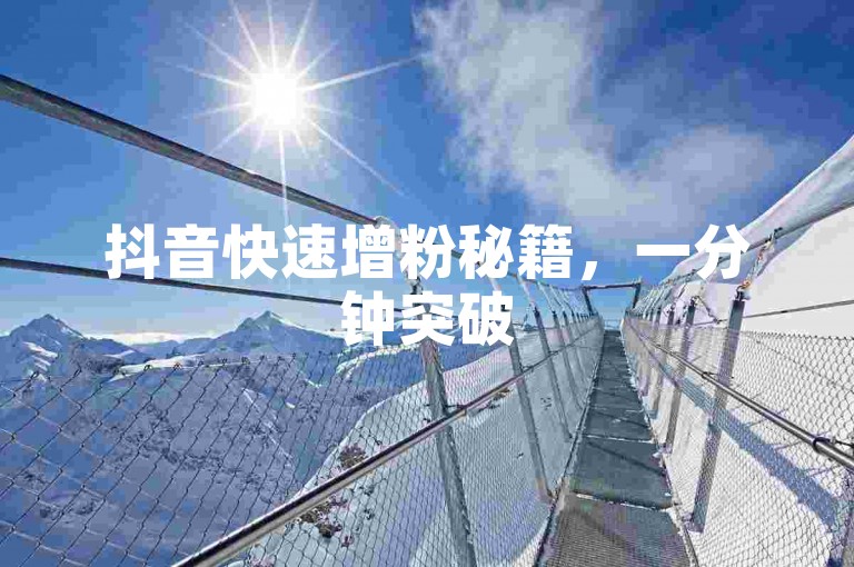 抖音快速增粉秘籍，一分钟突破500粉丝！