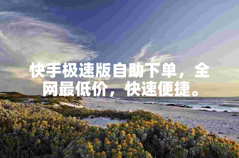 快手极速版自助下单，全网最低价，快速便捷。
