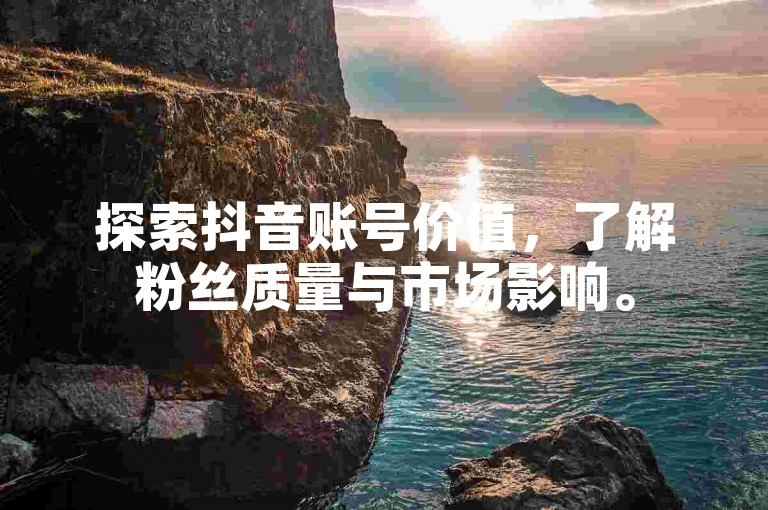 探索抖音账号价值，了解粉丝质量与市场影响。