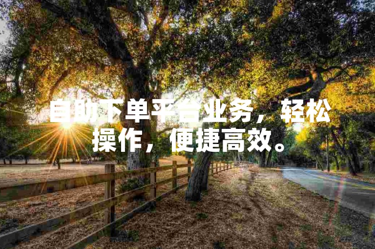 自助下单平台业务，轻松操作，便捷高效。