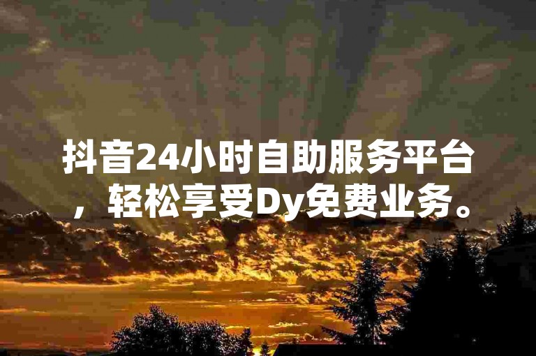 抖音24小时自助服务平台，轻松享受Dy免费业务。