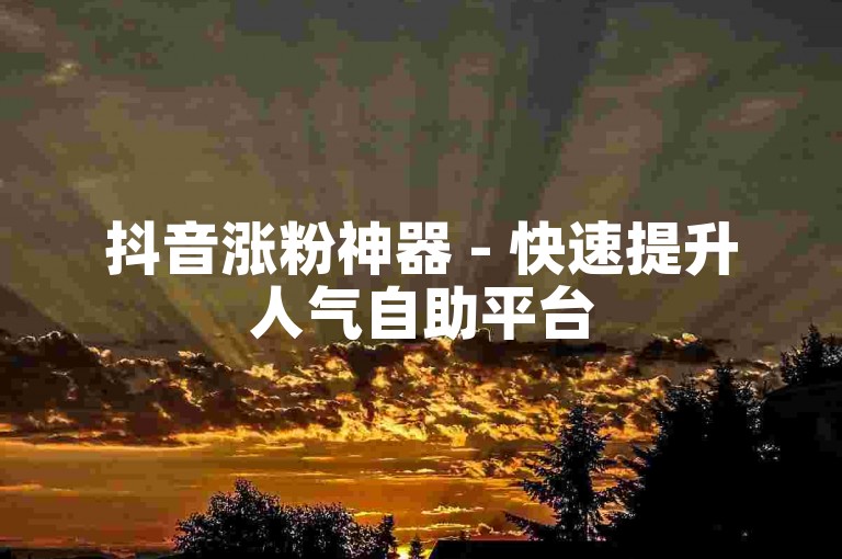 抖音涨粉神器 - 快速提升人气自助平台