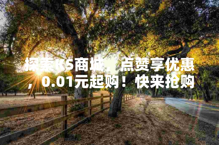 探索KS商城，点赞享优惠，0.01元起购！快来抢购！