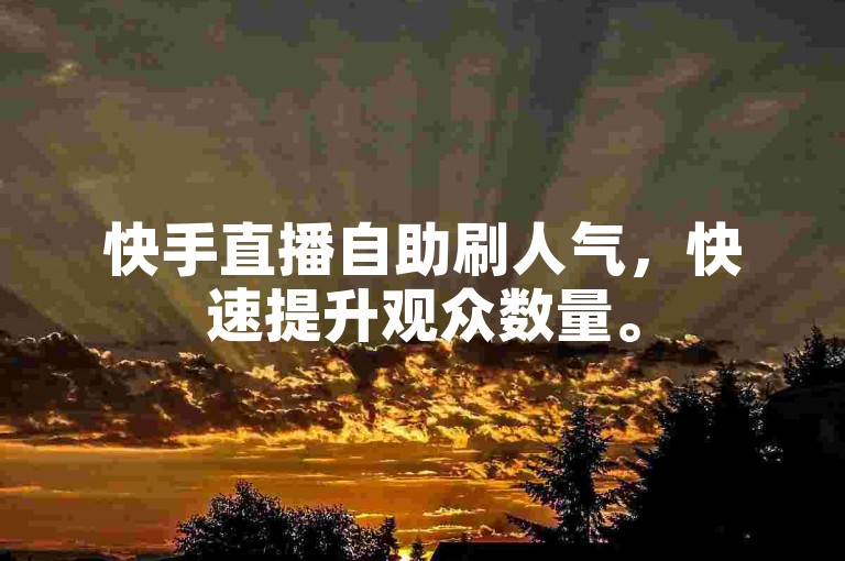 快手直播自助刷人气，快速提升观众数量。