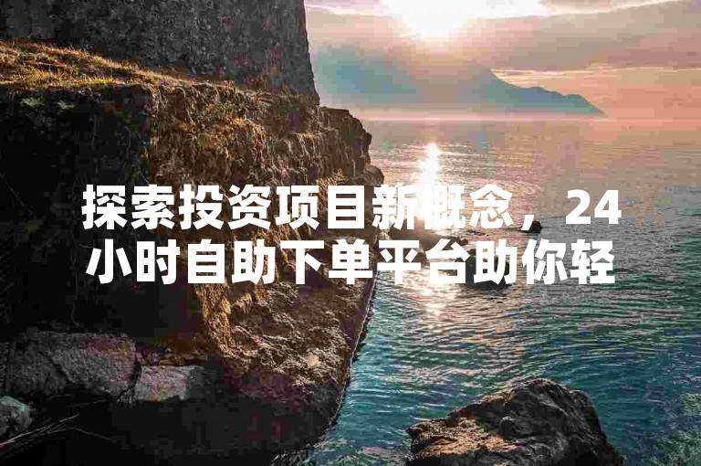 探索投资项目新概念，24小时自助下单平台助你轻松管理抖音业务。