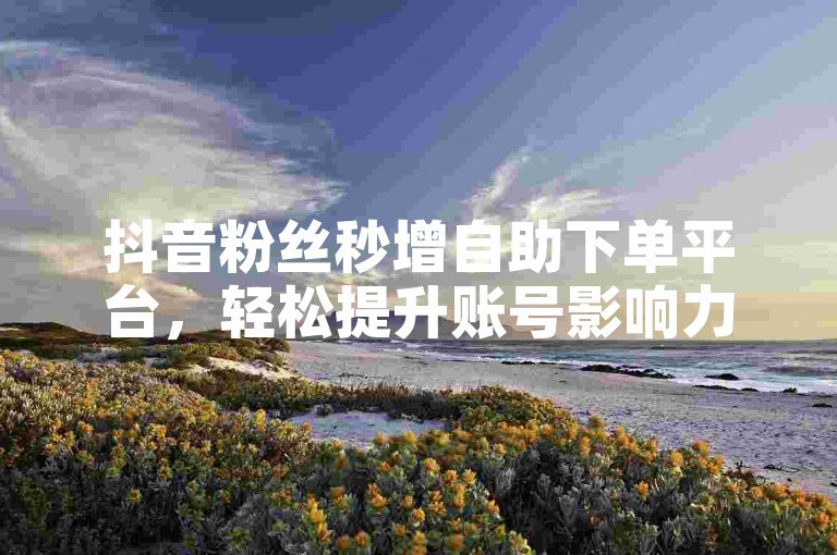 抖音粉丝秒增自助下单平台，轻松提升账号影响力。